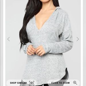 FASHION NOVA GREY LOUNGE SWEATER SIZE M